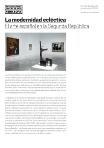 La modernidad ecléctica El arte español en la Segunda República