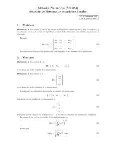 Solución de sistemas de ecuaciones lineales