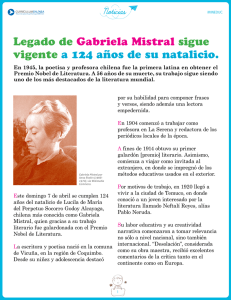Legado de Gabriela Mistral sigue vigente a 124 años de su natalicio.