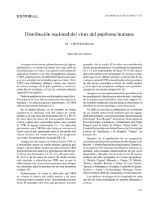 Distribución nacional del virus del papiloma humano