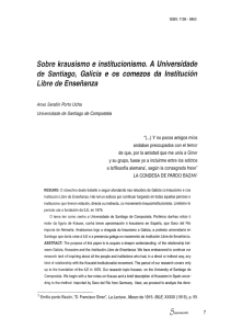 Sobre krausismo e institucionismo. A Universidade de Santiago