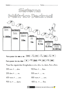 Pasa las siguientes longitudes a cm, dm, m, dam, hm o km: 300 cm