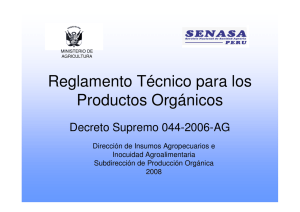 Reglamento Técnico para los Productos Orgánicos