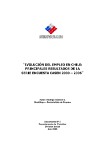 evolución del empleo en chile: principales resultados de la serie