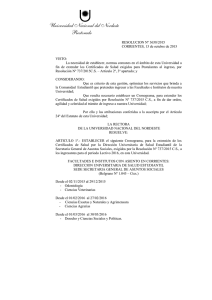 Resolución Nº 3658/15 - Universidad Nacional del Nordeste