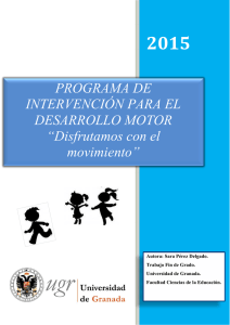 PROGRAMA DE INTERVENCIÓN PARA EL DESARROLLO MOTOR