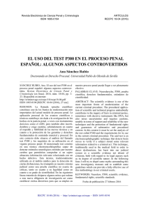 El uso del test P300 en el proceso penal español: algunos aspectos