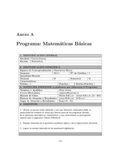 Programa: Matemáticas Básicas - Universidad Nacional de Colombia