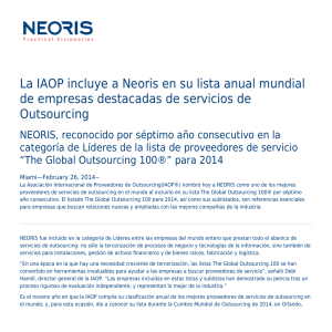 La IAOP incluye a Neoris en su lista anual mundial de empresas