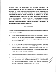 Contrato entre Avantel, S. de R.L. de C.V. y Teléfonos de México