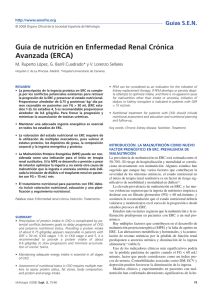 Guía de nutrición en Enfermedad Renal Crónica Avanzada (ERCA)