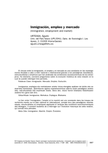 Inmigración, empleo y mercado. IN: XVI Congreso de Estudios