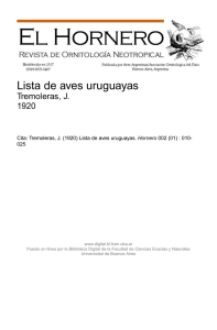 Biblioteca Digital | FCEN-UBA | Tremoleras, J.. "Lista de aves