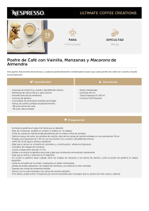 Postre de Café con Vainilla, Manzanas y Macarons de