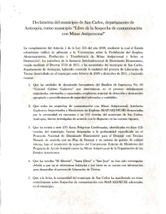 Declaración del municipio de San Carlos, departamento de