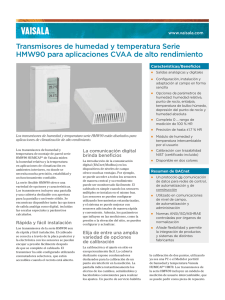 Transmisores de humedad y temperatura Serie HMW90 para