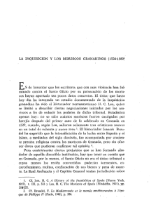 LA INQUISICION Y LOS MORISCOS GRANADINOS (1526
