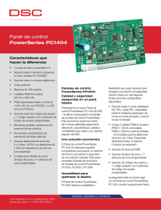 Panel de control PowerSeries PC1404