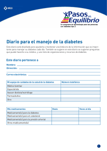 Diario para diabetes - Pasos al Equilibrio