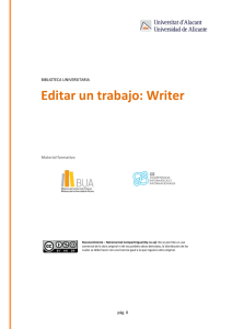 Editar un trabajo: Writer