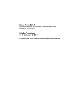 Banco Procredit, S.A. Estados Financieros 31 de diciembre de 2014