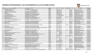 padrón de proveedores h. xxi ayuntamiento al 31 de octubre de 2014