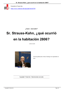Sr. Strauss-Kahn, ¿qué ocurrió en la habitación 2806?