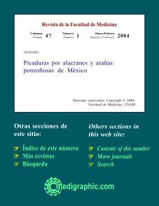 Picaduras por alacranes y arañas ponzoñosas de México