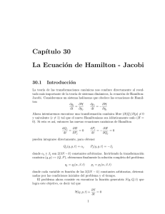 Cap´ıtulo 30 La Ecuación de Hamilton - Jacobi