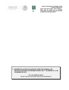 informe de autoevaluación 2013 - Instituto Nacional de Rehabilitación