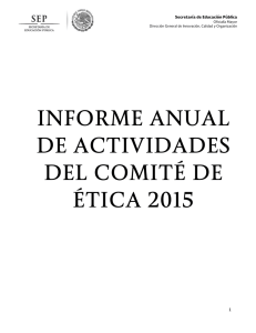 informe anual de actividades del comité de ética 2015