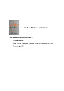 Autores: Grupo de Salud mental del PAPPS ISBN:84-95681-02