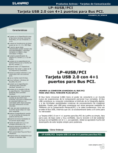 LP-4USB/PCI Tarjeta USB 2.0 con 4+1 puertos para Bus PCI.
