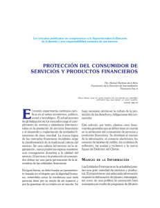 protección del consumidor de servicios y productos financieros