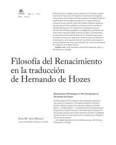 Filosofía del Renacimiento en la traducción de Hernando de