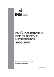 Perú: Nacimientos, Defunciones y Matrimonios, 2005-2007