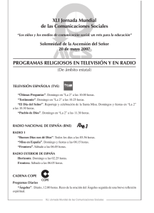 Programas Religiosos. - Diócesis de Teruel y Albarracín