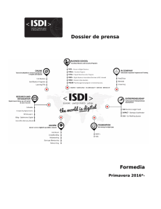 Kit de prensa Dossier de prensa oficial de ISDI .