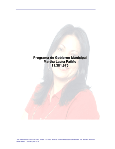 Programa de Gobierno Municipal Martha Laura Patiño 11.381.975