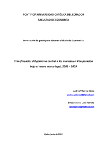 Transferencias del gobierno central a los municipios: Comparación