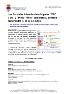 Las Escuelas Infantiles Municipales "VEO VEO" y “Pinto