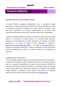 Normas de publicación - RECIEN - Sociedad Científica Española de