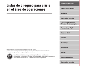 Listas de chequeo para crisis en el área de operaciones