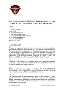 reglamento de régimen interno del club deportivo salamanca fútbol