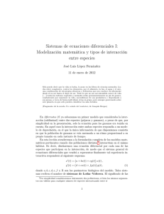 Afternotes 27- Sistemas de ecuaciones diferenciales I: modelización