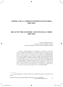CRÓNICA DE LA CRISIS ECONÓMICO-FINANCIERA (2007