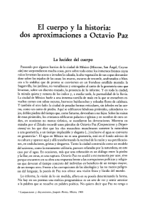 El cuerpo y la historia: dos aproximaciones a Octavio Paz