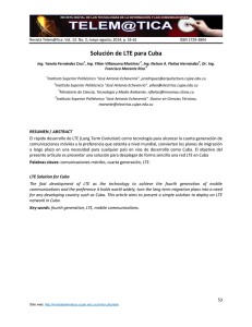 Solución de LTE para Cuba - Revista Telem@tica