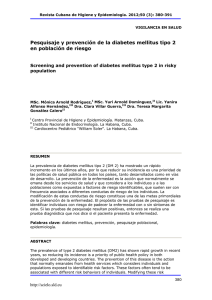 Pesquisaje y prevención de la diabetes mellitus tipo 2 en población