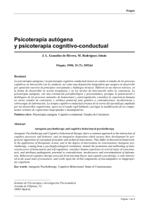 Psicoterapia autógena y psicoterapia cognitivo